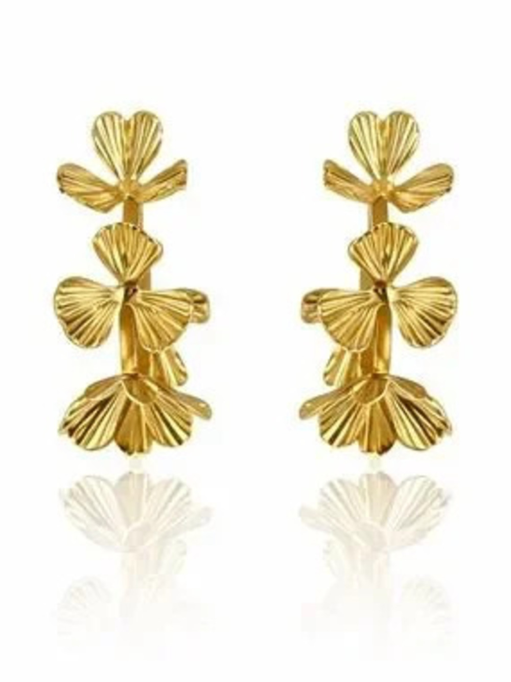 Gold Floral Drop Earrings